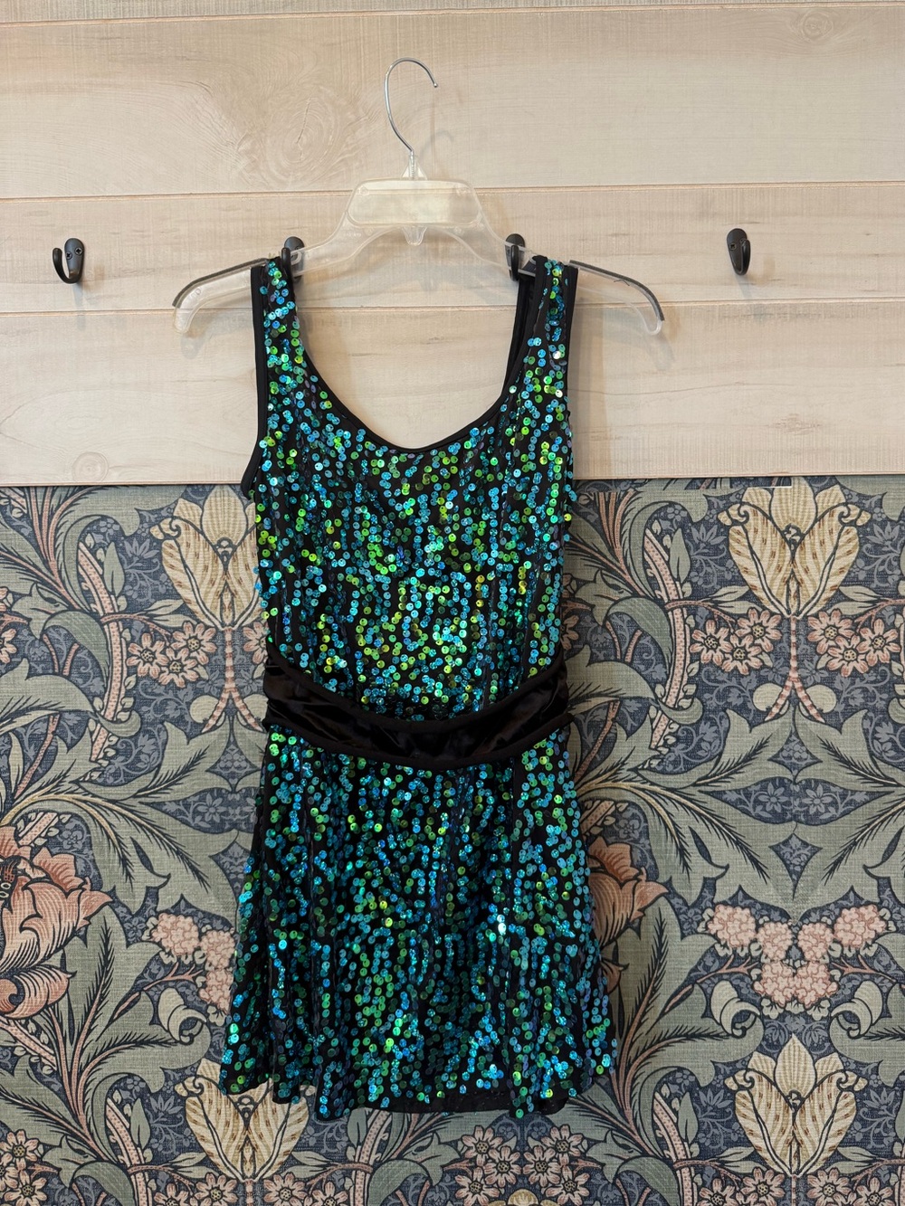 Weissman jazz tap costume teal sequin tunic dress